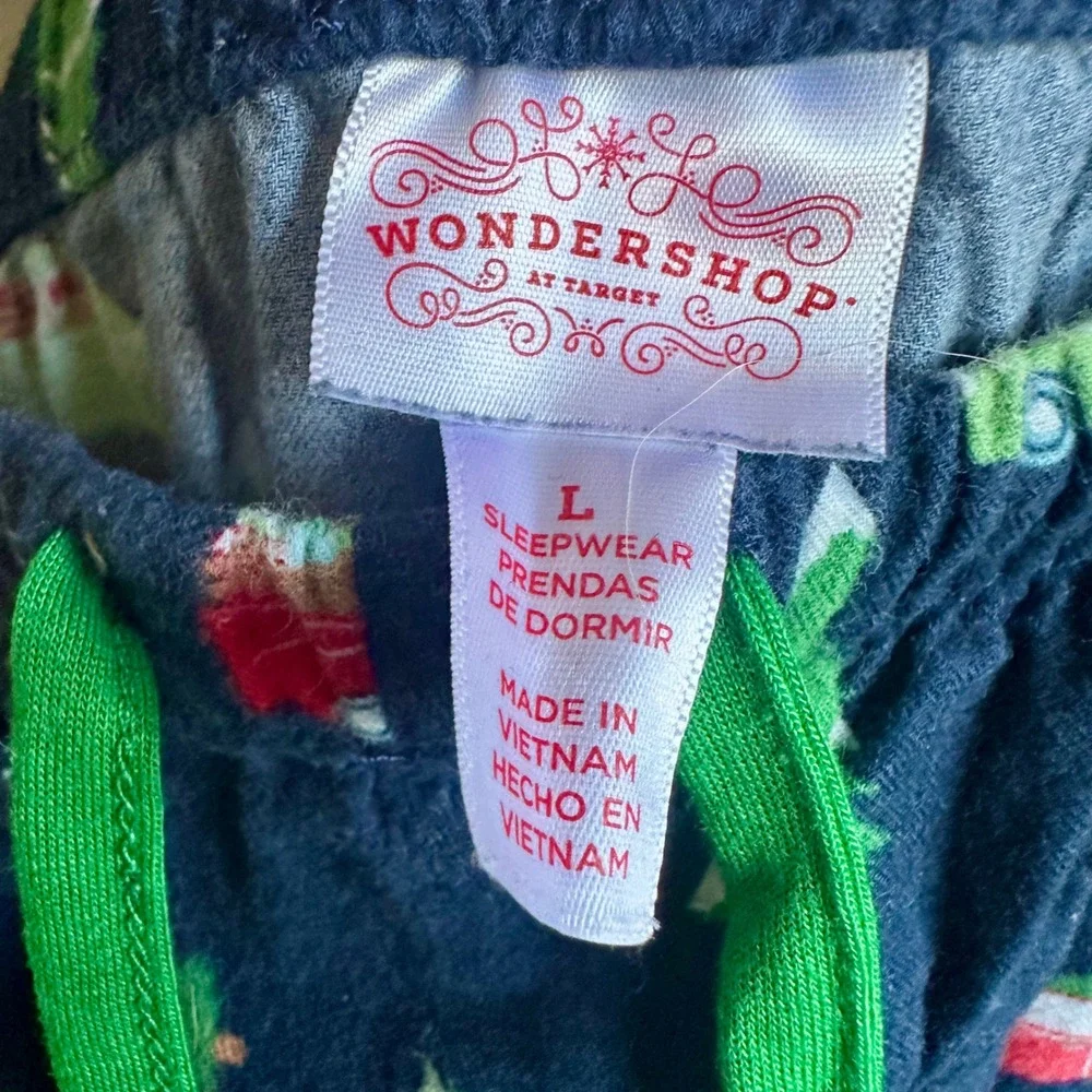 Wondershop Christmas Pajama Set Women L Navy Blue Holiday Truck Camper Sleepwear